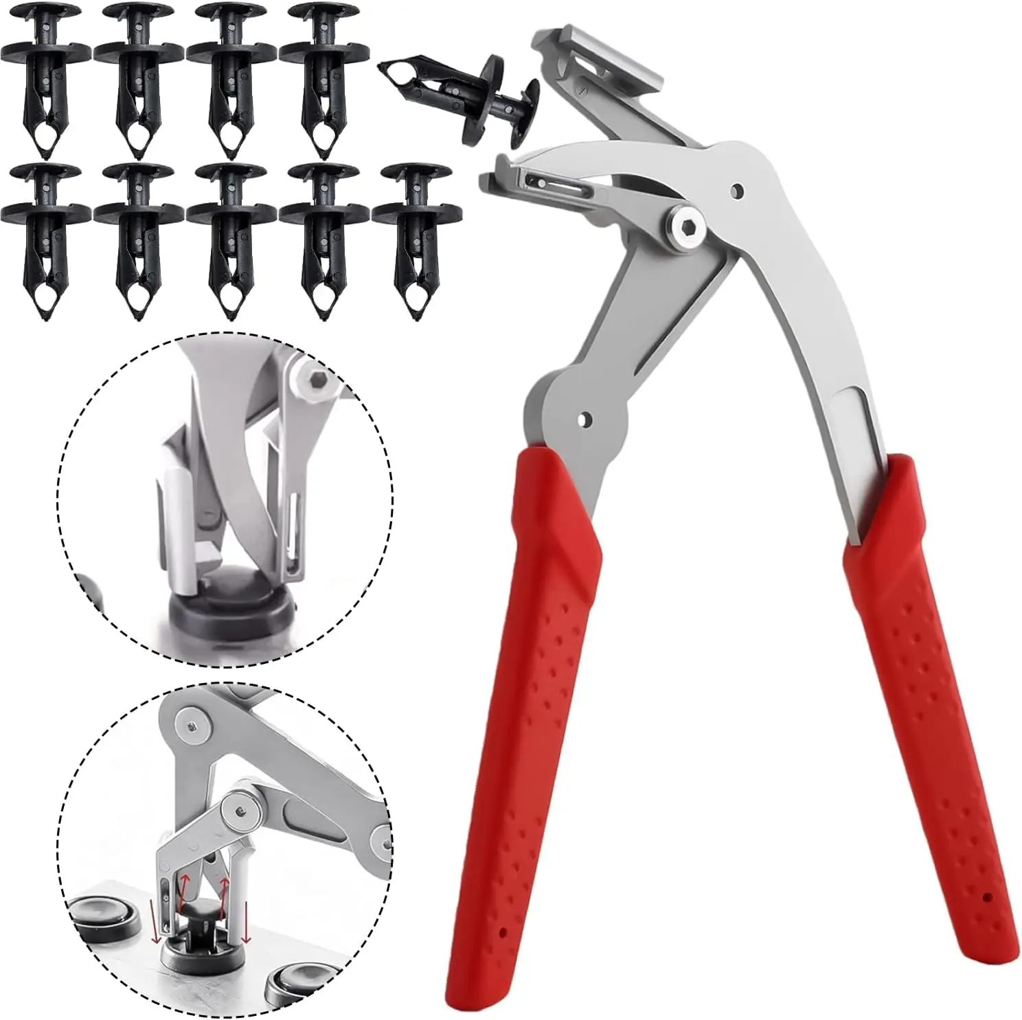 Car Clip Pliers, Professional Auto Clip Removal Pliers Tool, Panel Clip Removal Tool for Automotive Plastic Fasteners, Push Pin & Door Trim Disassembly Without Damage
