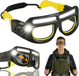 Rechargeable Headlamp Sports Glasses, 2026 New Style Gesture Control LED Glasses, HandsFree Lighting Flashlight Glasses with USB-C Charging for Outdoor Running Camping Night Work