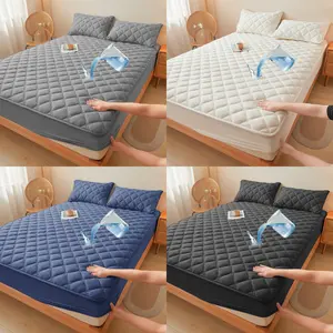 2/3 Pcs Waterproof Mattress Protector Set with Pillowcases, Soft Breathable Dustproof Fitted Sheet Style Mattress Cover for Kids, Pets, Elderly, Bedroom, Guest Room, Dorm, Twin/Full/Queen/King Sizes