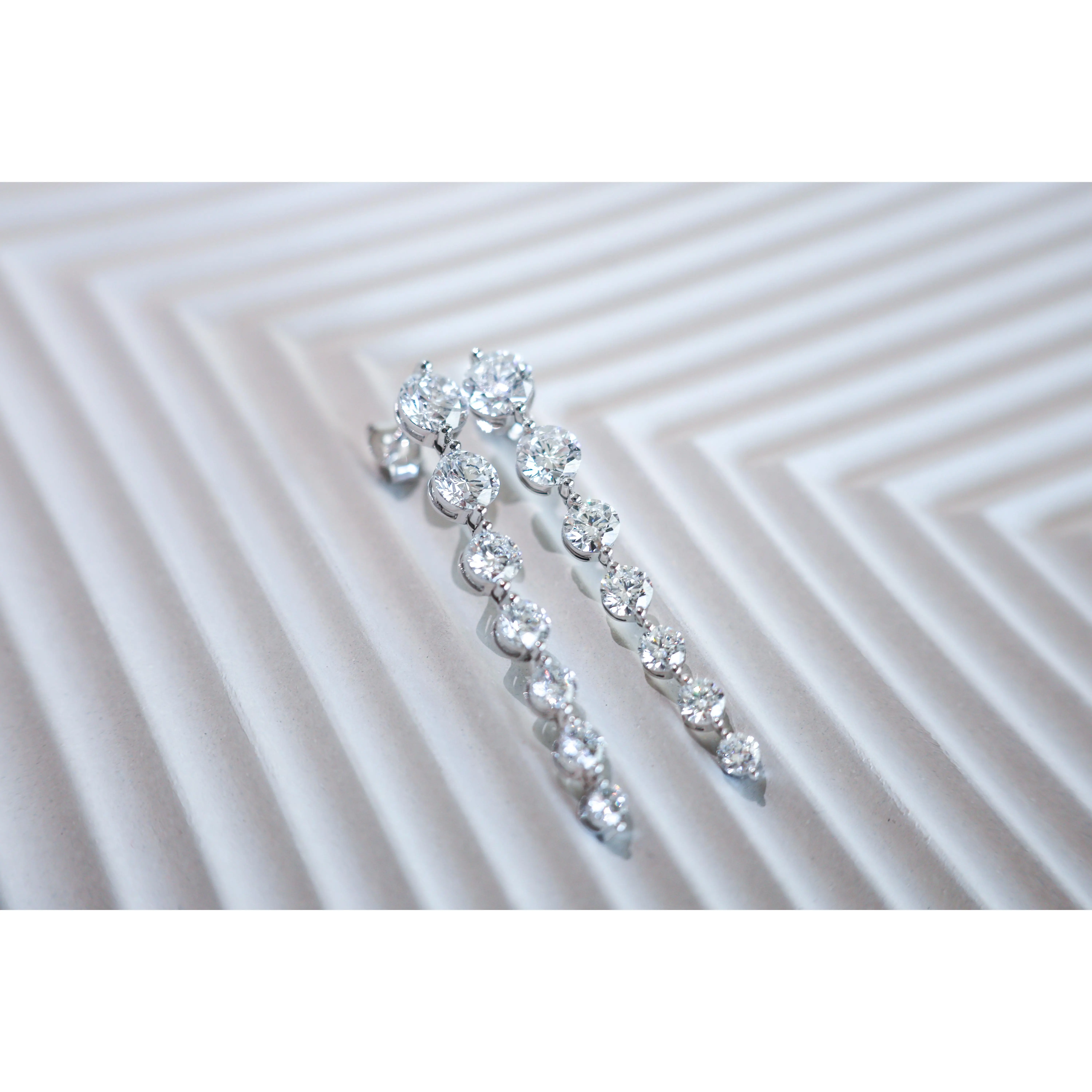 6.4 Carat Tiered Lab-Grown Diamond Drop Earrings