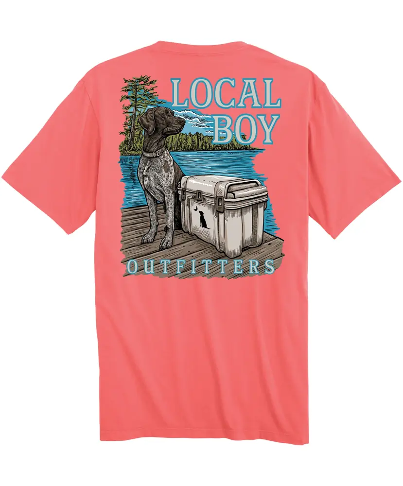 Men's Local Boy Lakeside German Shorthaired Pointer (GSP) Casual T-Shirt, Menswear Top with Pocket