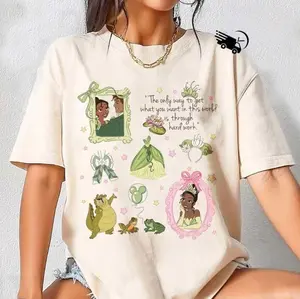 Coquette Bow The Princess and the Frog Princess Tianaa Shirt, Girl Trip Shirt, Birthday Girl Family Vacation Tee [Adult - Youth]