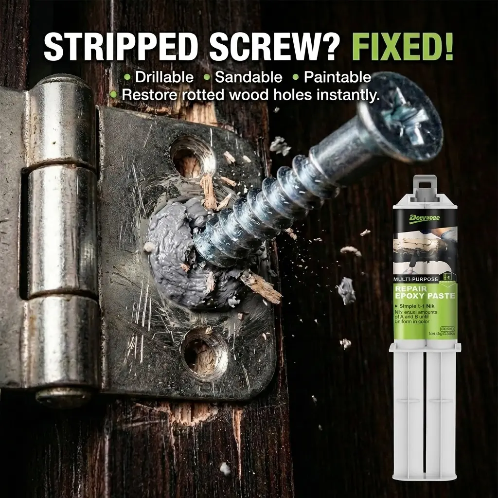 Epoxy Putty for Drilling Repairs, Cabinet Hinge Screw Hole Filler, Durable and Easy-To-Use, Ideal for Home Improvement Projects