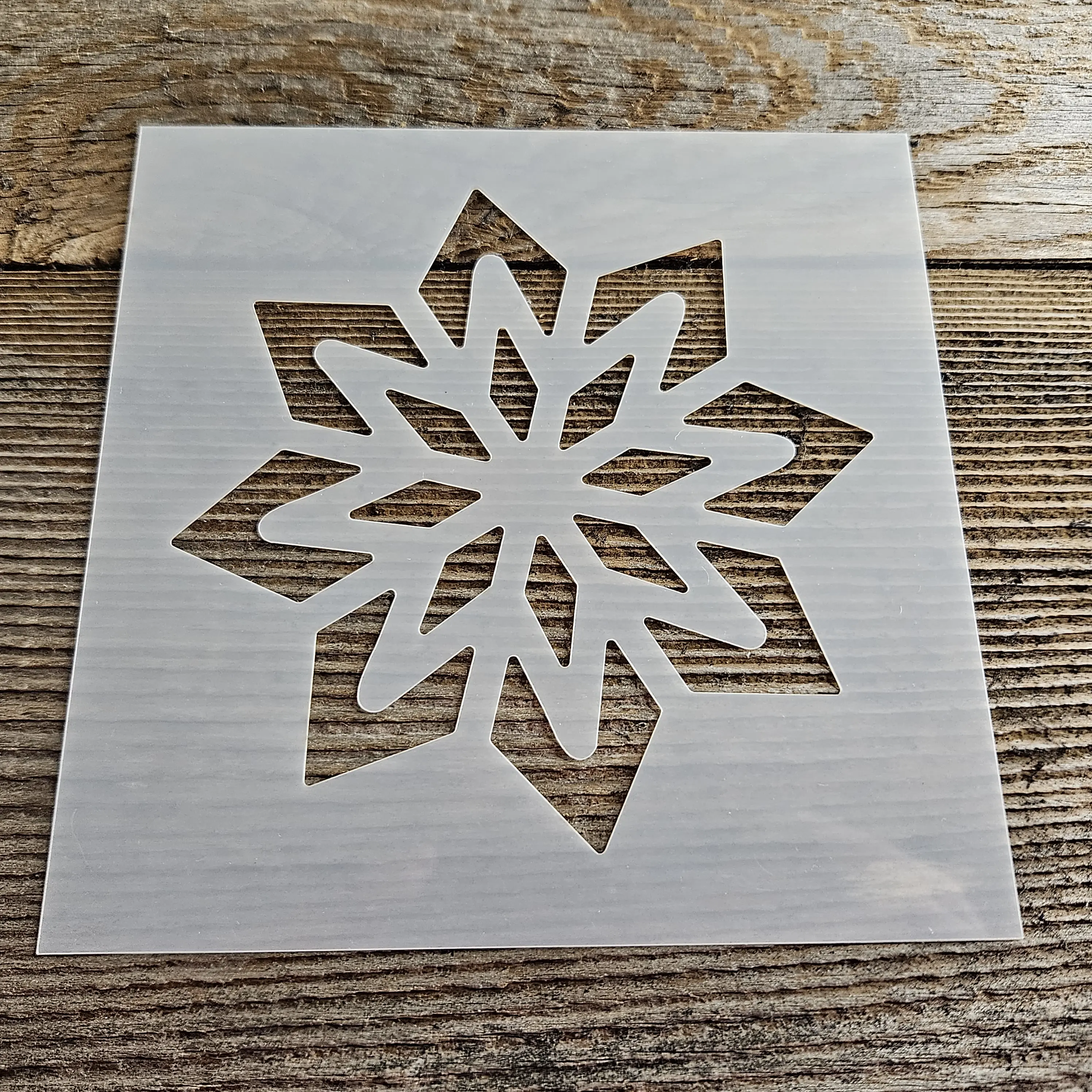 Star Snowflake Stencil Reusable Cookie Decorating Craft Painting Windows Signs Mylar Christmas Decorative Star Winter 5.5"