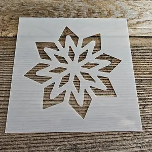 Star Snowflake Stencil Reusable Cookie Decorating Craft Painting Windows Signs Mylar Christmas Decorative Star Winter 5.5"