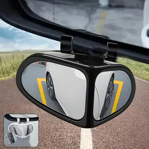 360° Rotating oval blind spot mirror, ultra-clear lens, wide-angle front and rear view mirror, adjustable mounting bracket, suitable for trucks, SUVs, and cars, rearview mirror