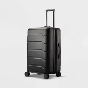 Hardside Medium Checked Spinner Suitcase Black - Open Story️