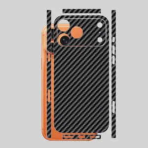 3-In-1 Back Cover + Lens + Side Full Coverage Protection Film for iPhone 17 Pro Max, Carbon Fiber Transparent Sparkle Protective Film, Screen Protector, Accessories
