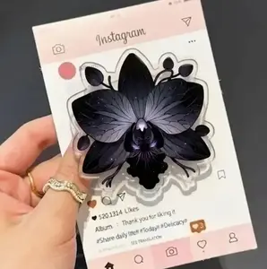 Dark Orchid MagSafe Phone Grip, Gothic Aesthetic Pop Socket, Floral Magnetic Phone Holder, Kindle Grip Stand, Moody Botanical Gift Accessory