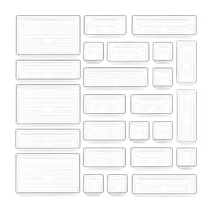Clear Plastic Drawer Organizer Tray for Makeup, Kitchen Utensils, Jewelries and Gadgets