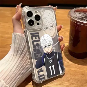 Interesting Soccer Blood Anime Blue Lock Phone Case Suitable for iPhone 17 Air 16 15 14 13 12 11 Pro Max Plus, Shockproof Transparent Soft Back Cover.