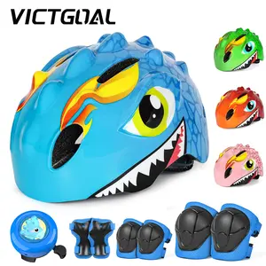 VICTGOAL Kids Bicycle Helmet with Knee Elbow Pads Set, Protective Gear, Child Sports Safety Guard for Boys Girls Balance Bike & Roller Skating, Perfect for Christmas Halloween & Birthday Gifts