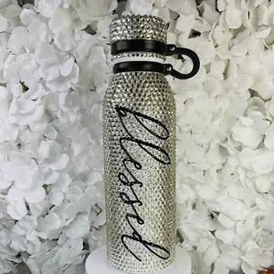 Insulated Bling Tumbler “Blessed” - Rhinestone Stainless Drinkware