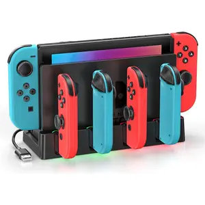 Switch Charging Dock Station with Charging Cable for Nintendo & OLED Game Console, Joycon Charging Dock for Switch, Must Have Joycon Controller Charger Accessories