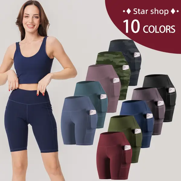 Pro-Fit 1/4/5pcs bikeshorts, three pockets, 8-inch Inseam, quick dry, Breathable, Stretch, Summer Outfits, Sportswear, Gym outfits 78058 Cycling