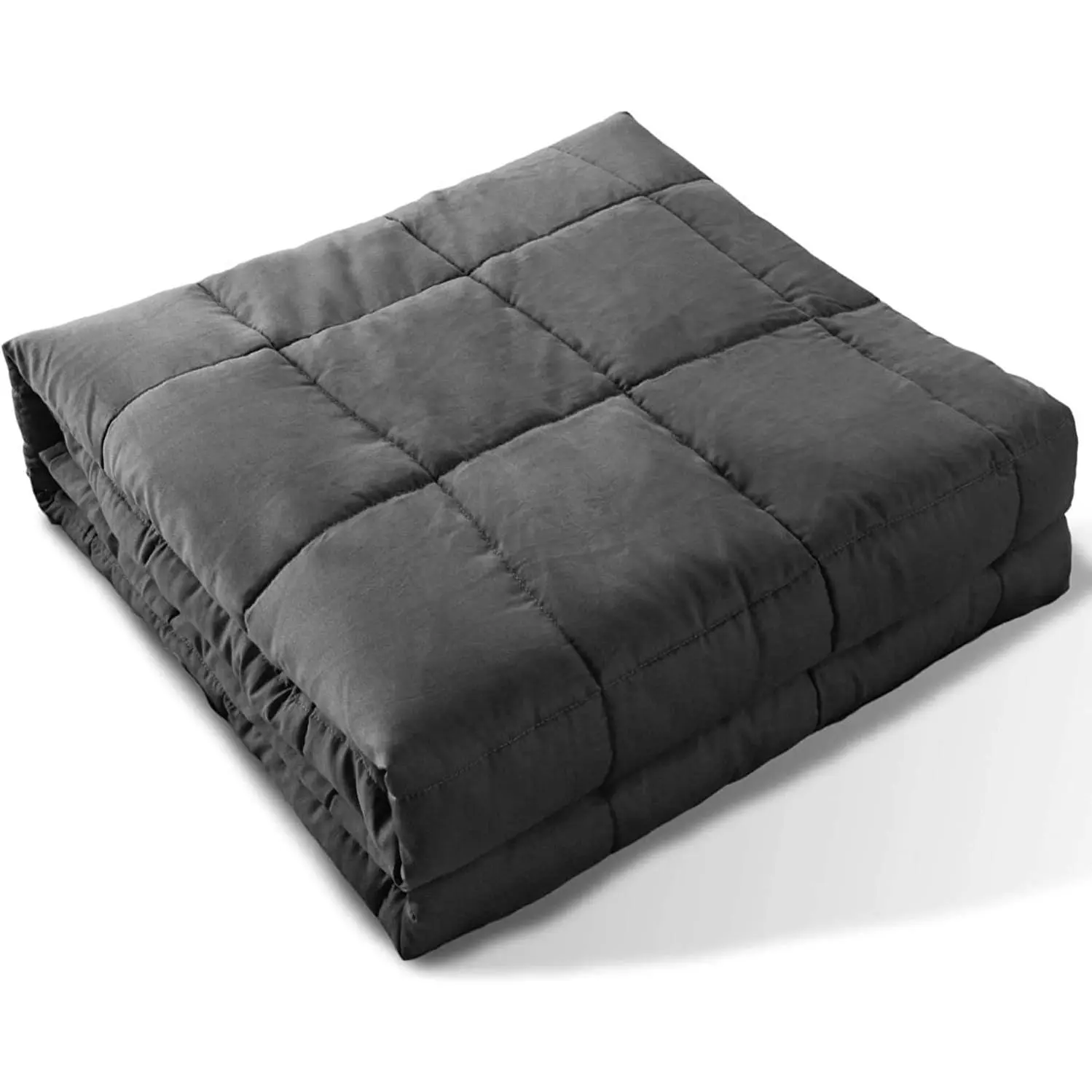 Ultra Soft Cooling 100% Cotton Weighted Blanket Contemporary Design Quilted Bedspread (Weighted Blanket 15 Lb - 60X80, Dark Grey)