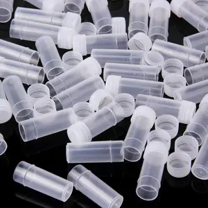 100 Packs 5ml Plastic Storage Bottles with Caps, Small Empty Containers for Pills, Seeds, Solid & Powder Samples, Test Tube Vials, Canisters