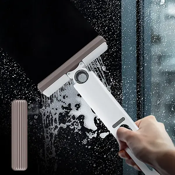 JASISS Portable Self-Squeeze Short Mop - Soft Sponge Head, Lightweight Reusable Mop, Hand Wash-Free, Strong Absorbent, Wet & Dry Use, Easily Clean Bathroom Kitchen Floors, Clean Floors Solution for Desktop Glass