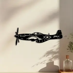 1pc Bomber Plane Metal Wall Art, Bomber Plane Statue Mural, Perfect for Bedroom Wall, Study Wall, Military Wall, Aviation Decor, Modern Minimalist Design, Ideal Gift for Birthday, Powder-Coated Metal
