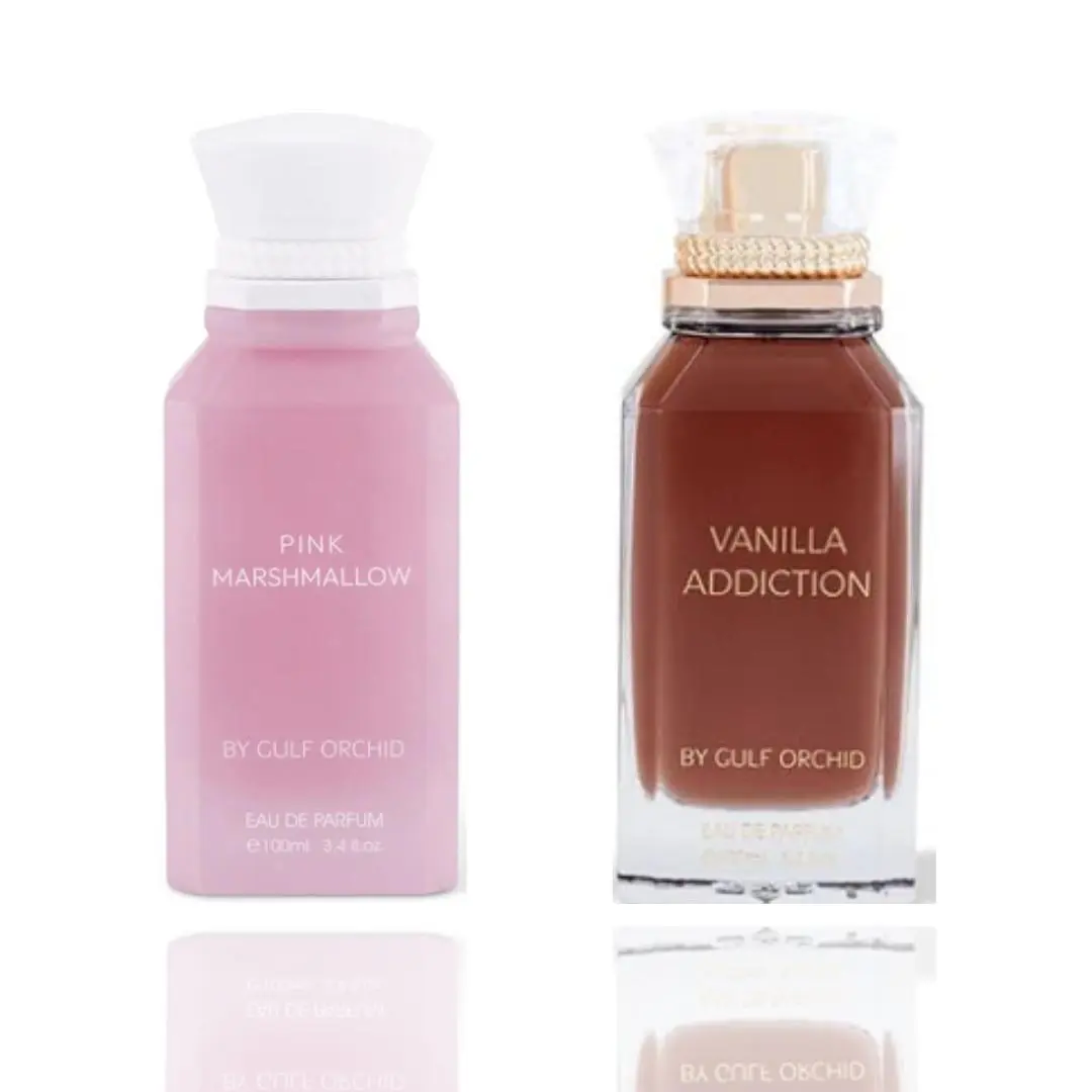 GULF ORCHID Women's Fragrance 2-Piece Bundle - Fluffy, Smooth Scented Pink Marshmallow + Vanilla Blend for Everyday Wear, Long-Lasting, Two Scents