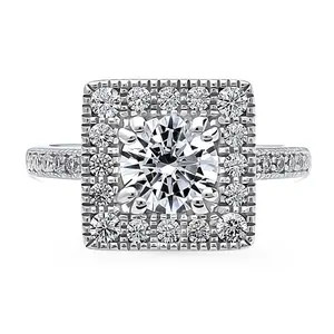 Halo CZ Ring in Sterling Silver