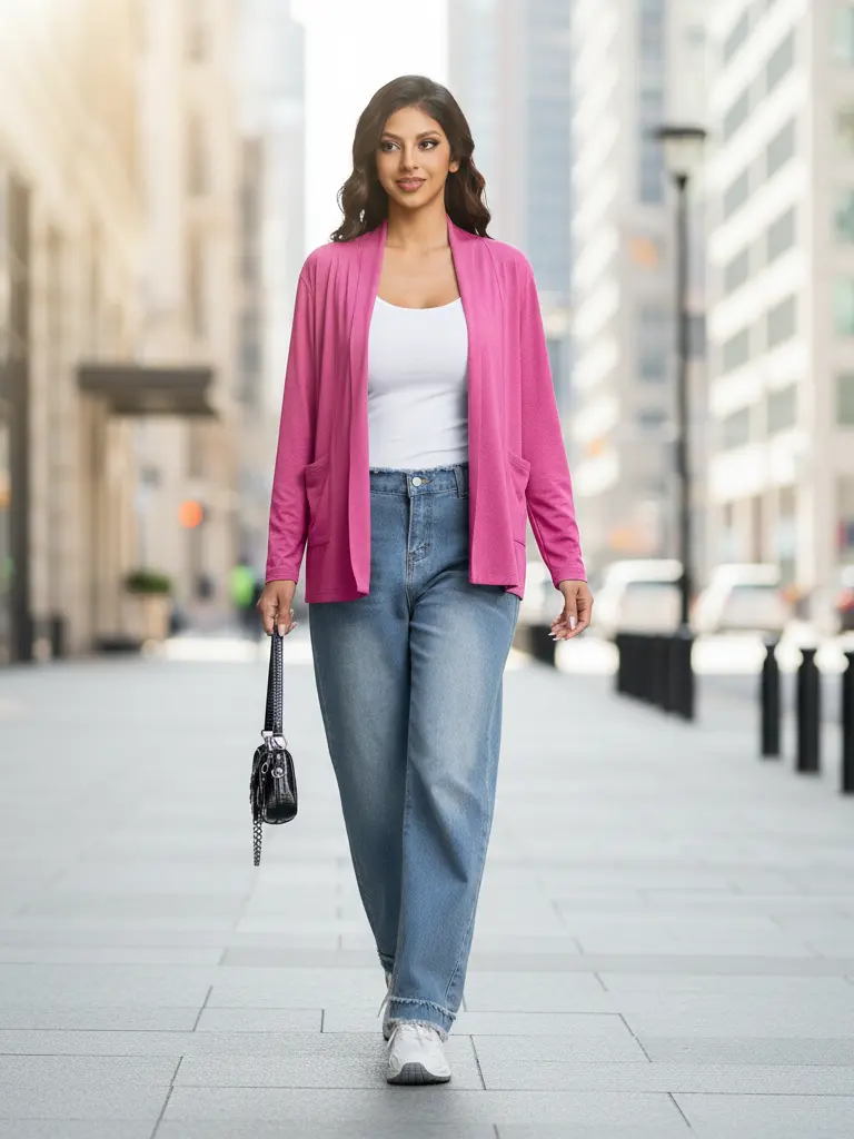 Lady's Casual Maternity Tunic Top, Oversized Long Sleeve Blouse with Lapel and Chain Detail for Work S, Drop Shoulders, Full Sleeves, Modest, Loose-Fitting