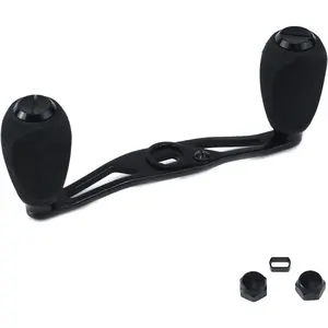 Fishing Reel Handle Baitcasting Reel Replacement Parts with EVA Knob and Nut Black