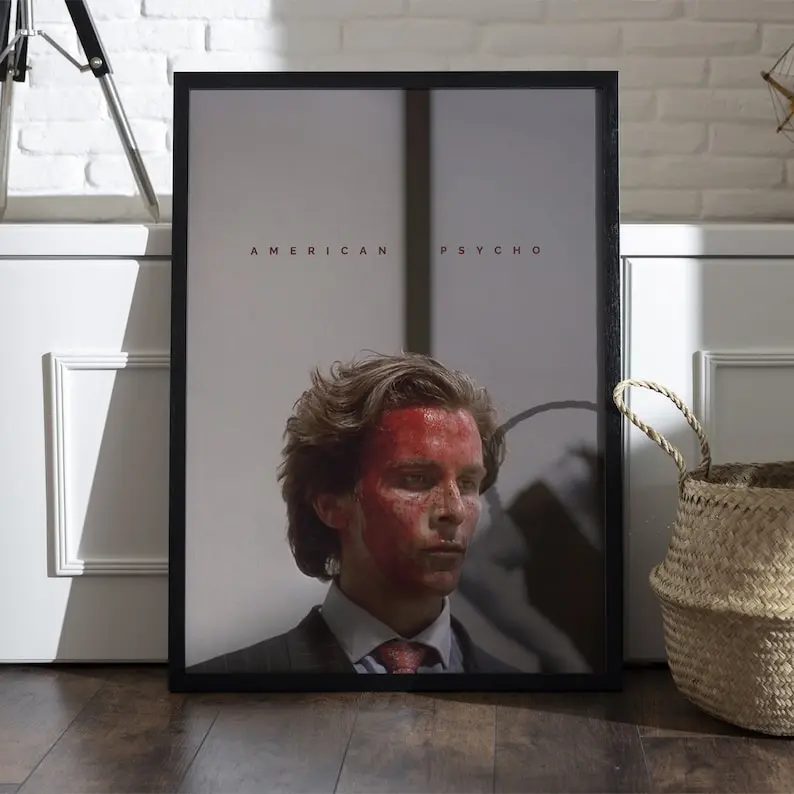 American Psycho Minimalist Movie Poster, Classic Movie Wall Art for Film Lovers, Modern Print for Home or Office Decor.