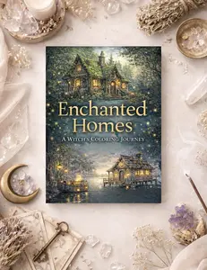 Enchanted Homes Coloring Book for Adults | Witch Cottage Coloring Book | 40 Page Physical Coloring Book | Whimsical Fantasy Art