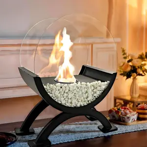 Nova Round Glass Tabletop Fire Pit