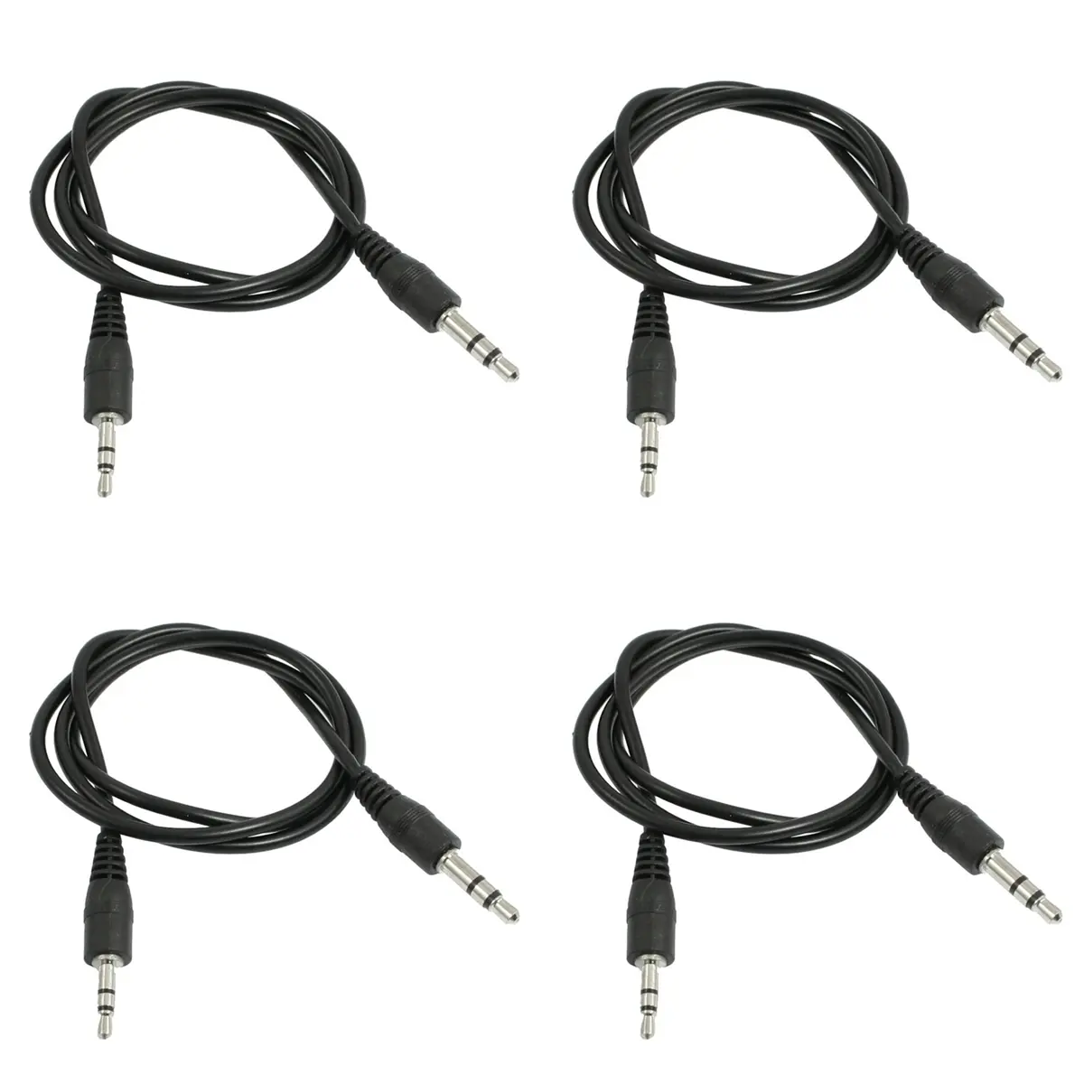 4pcs Durable Male-to-Male Audio Adapter Cable, 2.5mm to 3.5mm, 20in (50cm) Long, Metal & Plastic Construction, for Cable Testing & Audio Equipment