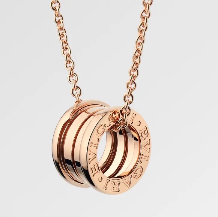 Pre-owned Bvlgari B.zero1 Necklace Rose Gold 18 kt Chain with Pendant full set