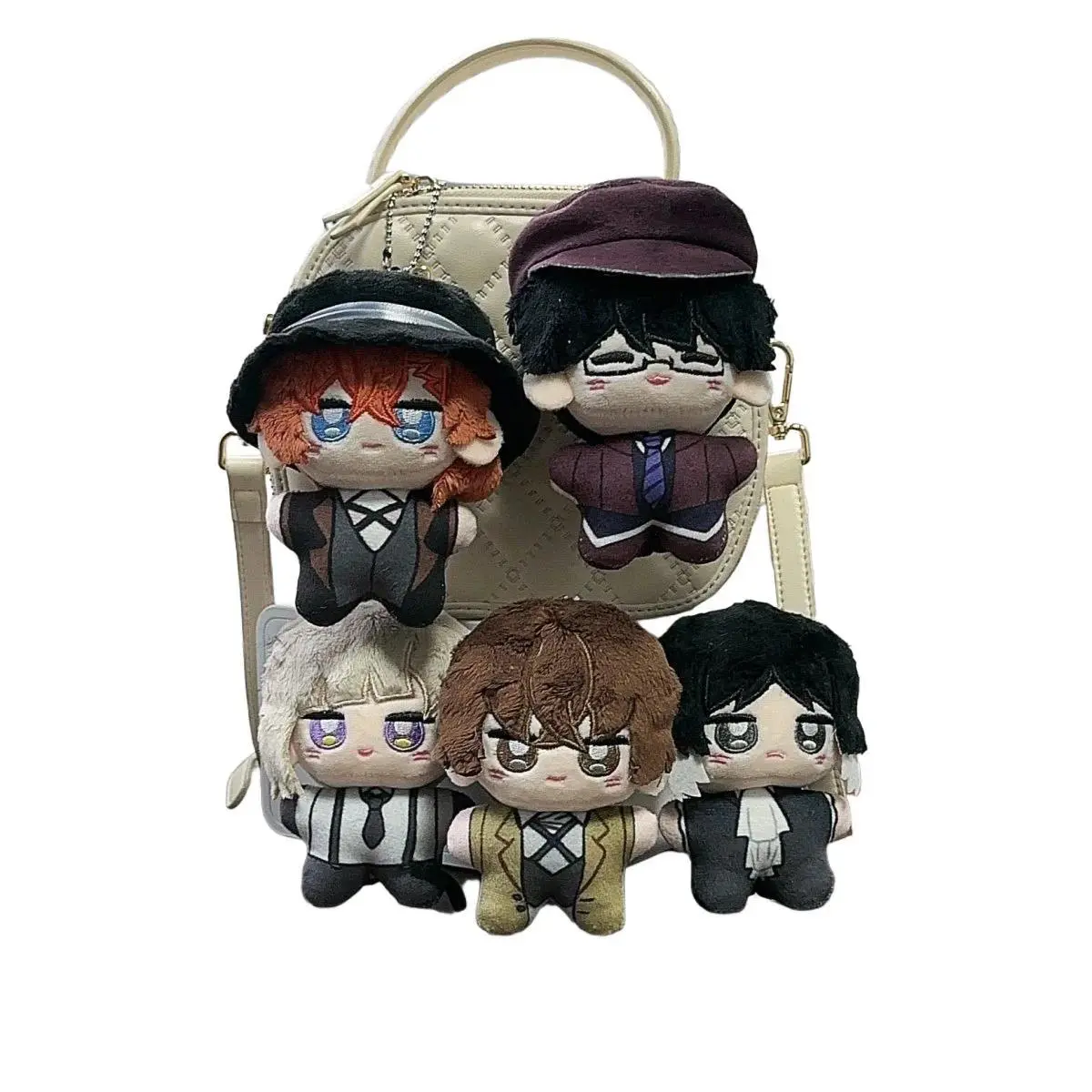 Cute Miniature Unisex Anime Bungou Stray Dogs Plush Keychain - Dazai Osamu, Nakahara Chuuya Soft Stuffed Toy, 10cm Birthday Gift for Anime Fans, Soft Stuffed Toys