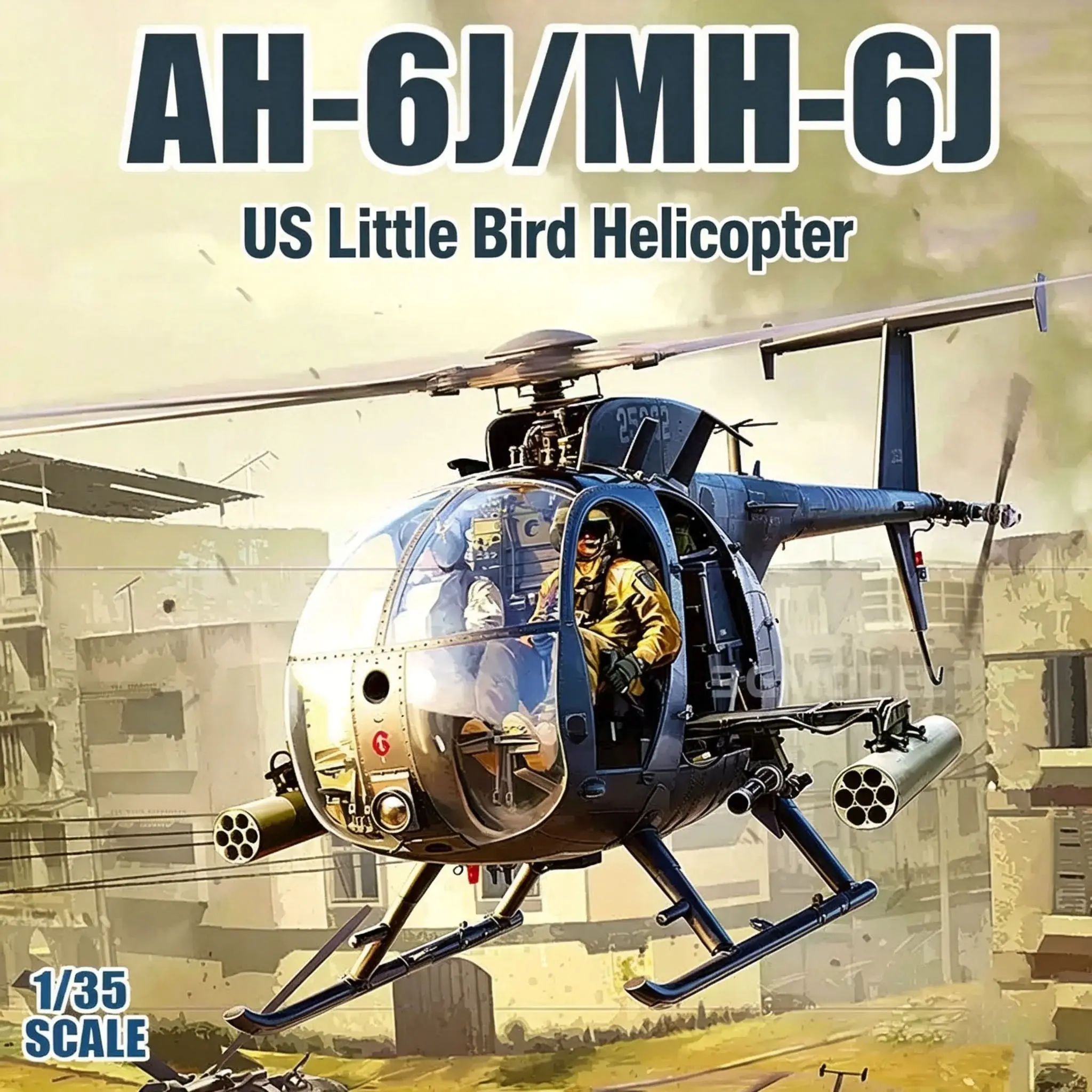 Kitty Hawk 50003 1/35 Scale Ah-6j/mh-6j Nightstalkers Model Kit, Detailed Military Aircraft Hobbyist Gift, No Figure Included, Collectible Model