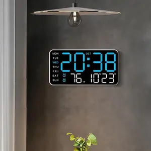 Led Alarm Clock,Large Digital Wall Clock with LED Display, Date & Temperature Timer, Ideal Gift for the Elderly, Living Room & Bedroom Decor, Creative Decorative Clock