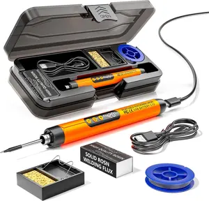 Cordless USB Rechargeable Portable Soldering Iron, 3-speed Temperature Adjustable, Heating Core, Soldering Iron Cord, Rosin, Soldering Iron Stand, Storage Case