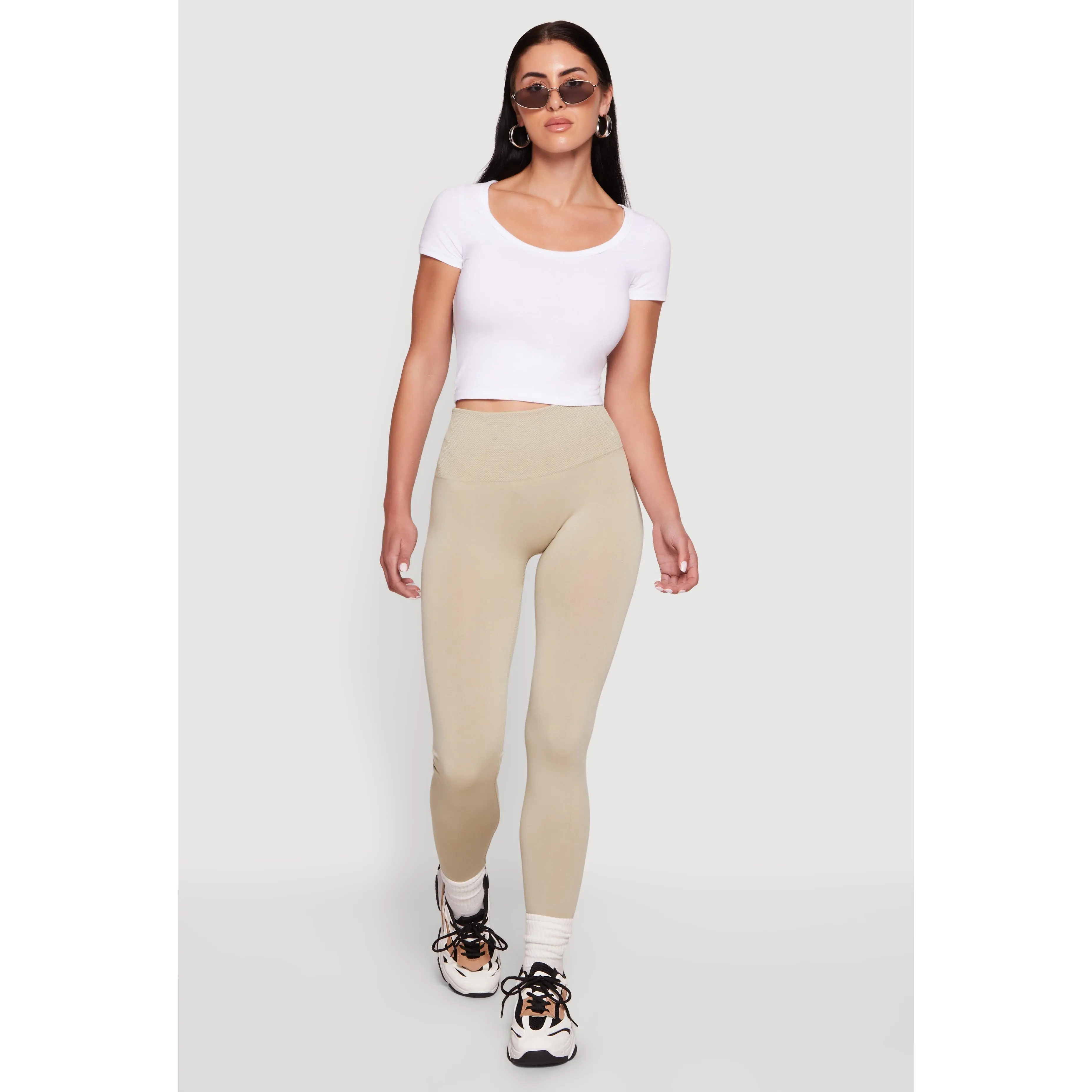Seamless Waffle Knit High Waisted Leggings