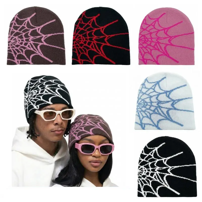 Y2K Beanie Spider Hat Unisex Cozy  Spring Summer Cap & Fashion Statement Warm Soft Beanie for Skiing, Daily, Hiking, Street Dance Skateboard and Biking Perfect for Gifts