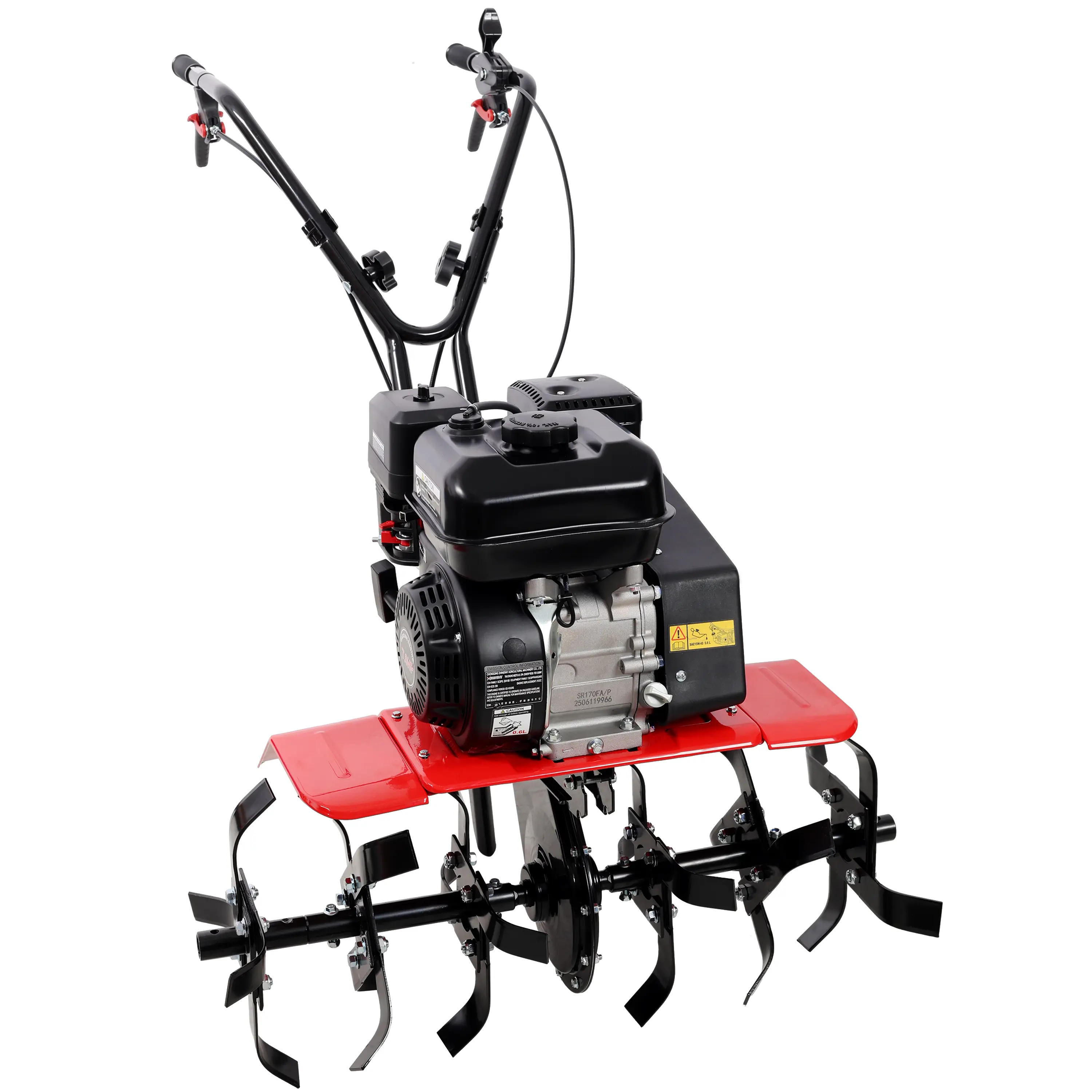 DONEXT Heavy Duty Gas Powered Tiller - 7HP 212CC Gas Engine, 6-Blade 32.5" Wide 10" Deep Cultivator for Residential Garden Soil Prep, Tilling Vegetable Beds, Gas Powered Tillers
