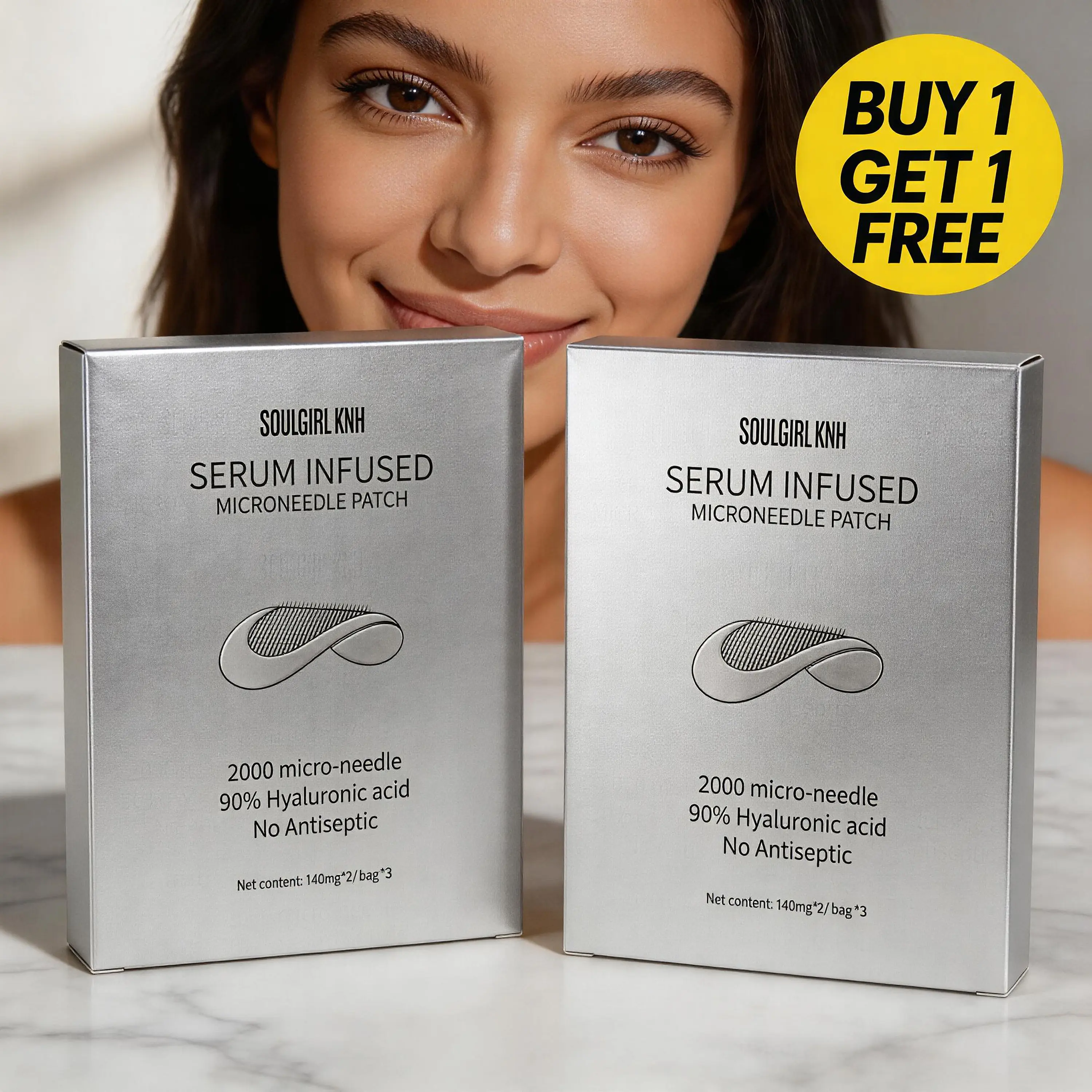 Overnight Microneedle Eye Patches with 2000 Dissolving Micropins for Dark Circles & Puffiness - Anti-Aging Treatment with 1.8% Hyaluronic Acid & Peptides that Reduces Wrinkles, Under Eye Brightener, Brightening Eye Masks