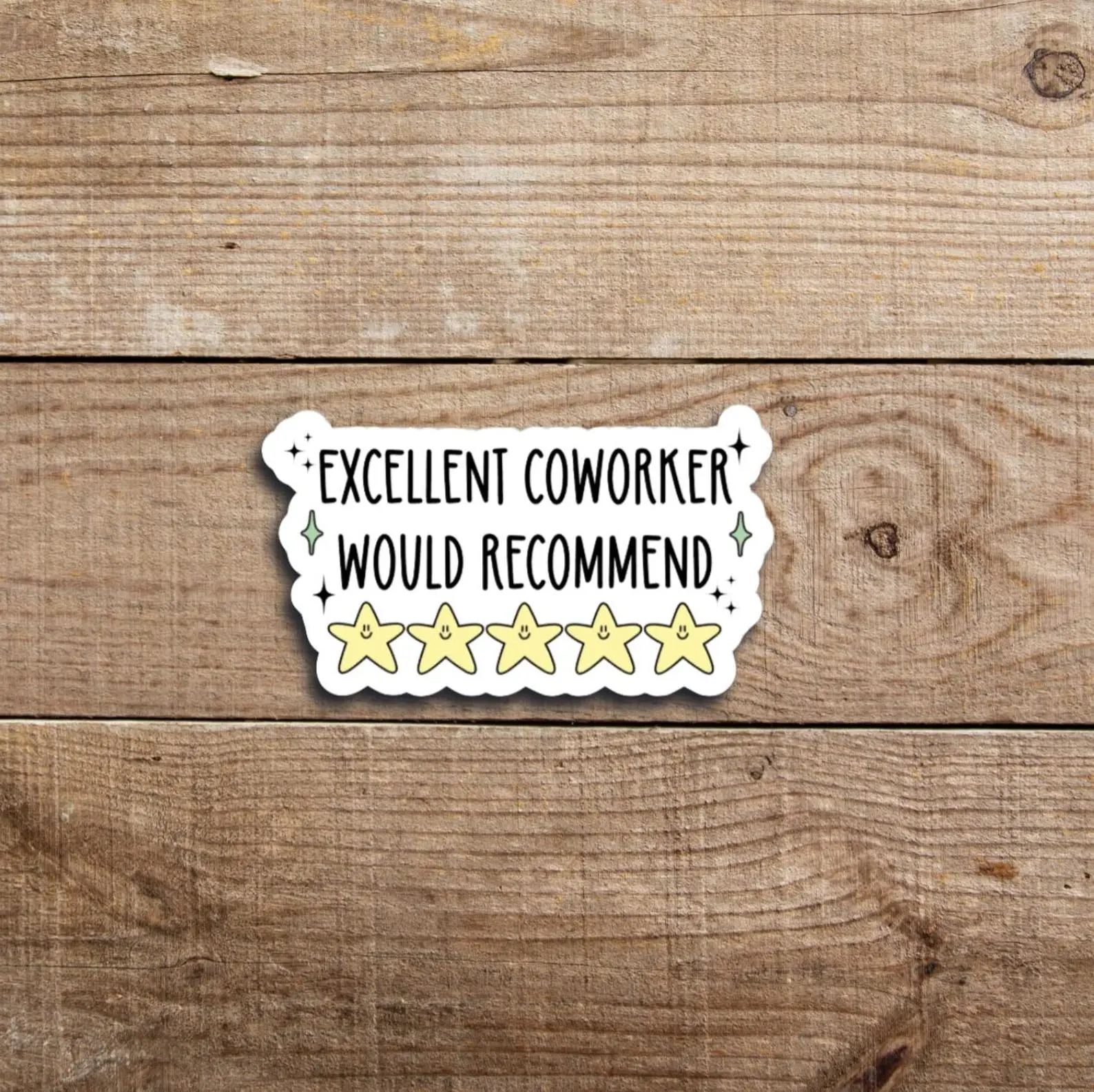 Excellent Coworker Would Recommend Sticker | Sticker For Coworker | Funny Work Vinyl Sticker | Office Humor Laptop Water Bottle Sticker Gift