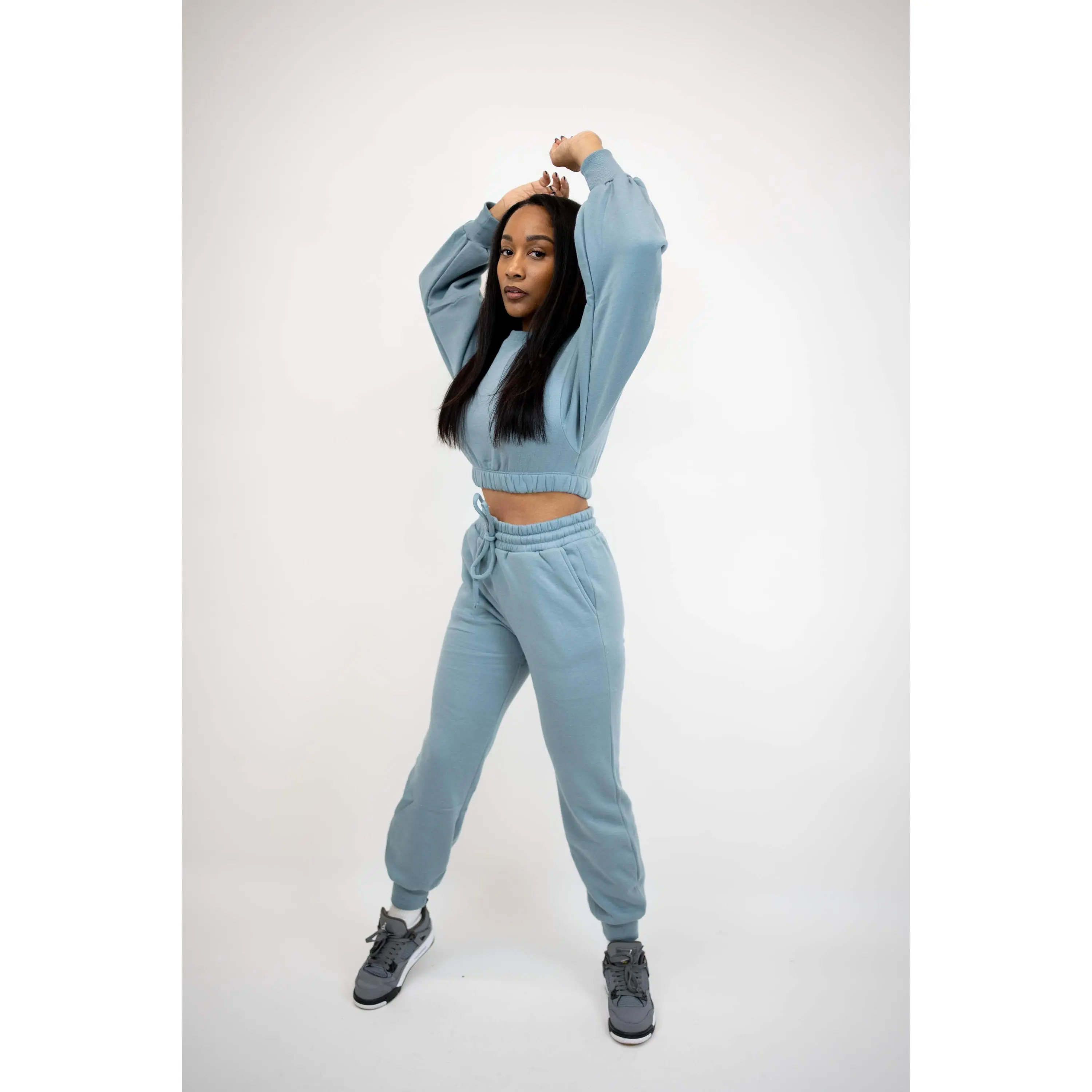 Cropped Sweatshirt and Jogger Pants Set