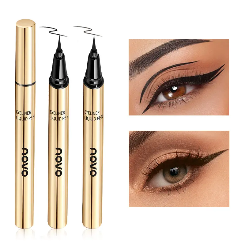 novo Gold Tube Liquid Eyeliner Pen, Pigmented Quick Dry Waterproof Smudge Resistant Eye Makeup for Beginners Authentic Product