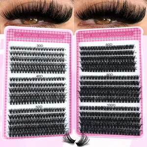 DIY False Eyelashes, Eyelash Extension, Dense D Curl, Mixed Length, Non-Toxic, Easy Home Use, Professional Style, Beginner Friendly, Large Capacity