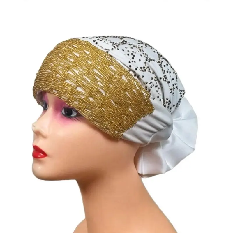 Stones-Accented Ruffled Rose Turban Hair Accessory for Women