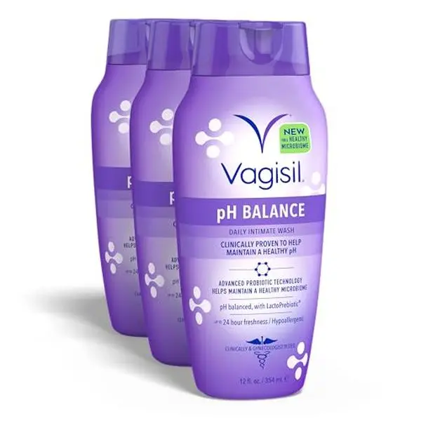 Vagisil pH Balance Feminine Wash, LactoPrebiotic, 12 Fl Oz (3 Pack)