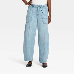 Women’s High-Rise Drawstring Soft Utility Jeans - Universal