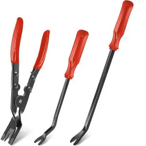 3-Piece Auto Clamp Set & Fastener Removal Tool Kit, Car Door Panel Interior Dashboard Plastic Fasteners Automotive Repair Tools