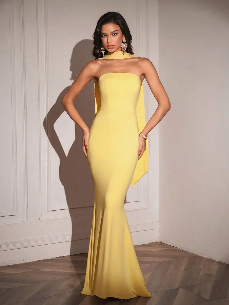tie backless halter dress BACKLESS TIE DRESS – Urte Kat