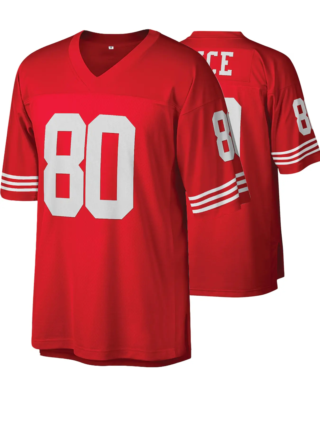 90s Men's #80 Sewing embroidery letters and numbers Rice high quality Outdoor sportswear mesh breathable Big Size M-3XL American football Jersey 1994